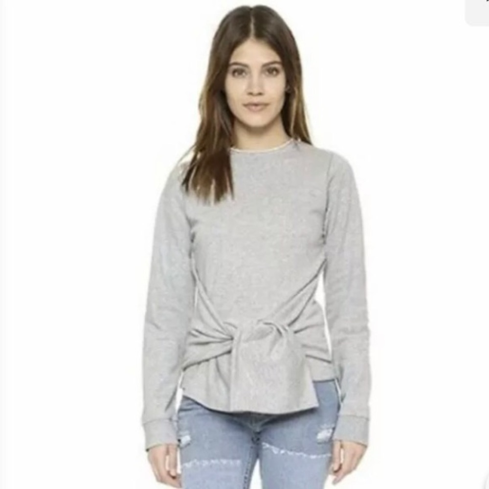 Cheap Monday Curie Sweat Pullover Gray Tie Front